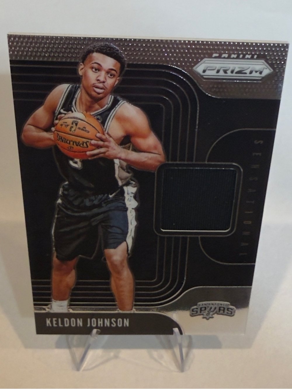 2019/20 Panini-Prizm # SS- KJ0 Keldon Johnson Spurs Game-Used Jersey Black
